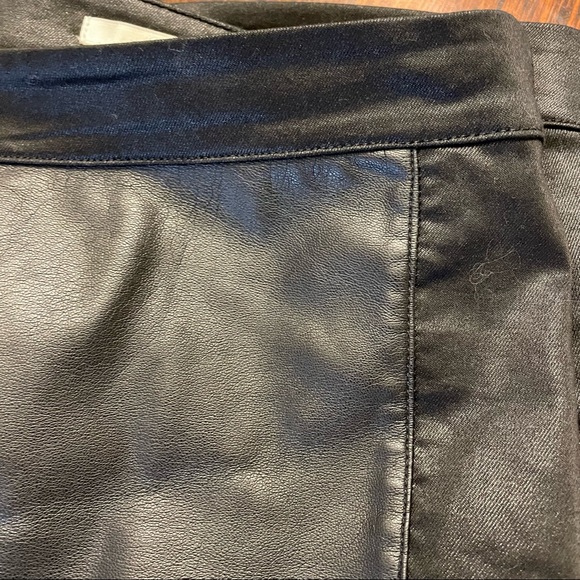 H&M black vegan leather and coated black pants, size 14. - Picture 4 of 10